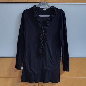 J. Crew Ruffle  3/4 sleeve tissue T EUC